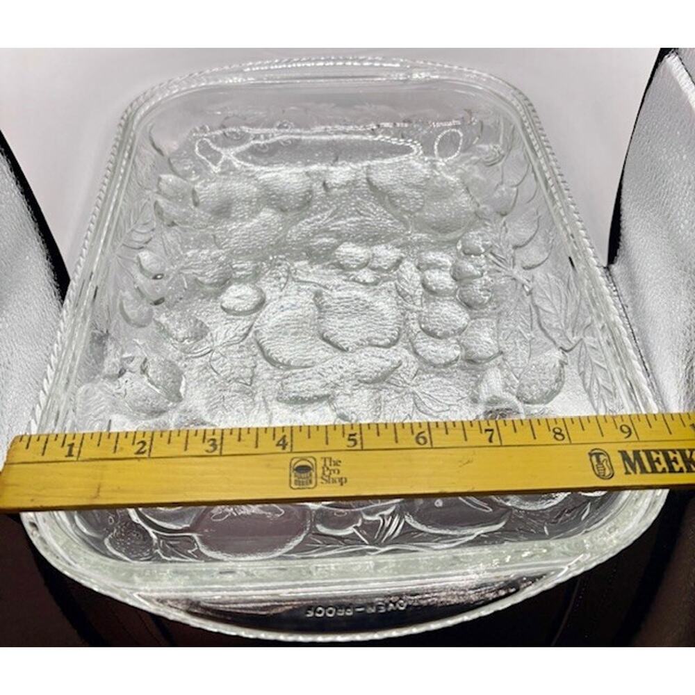 Vintage Libbey Orchard Fruit Clear Baking Dish 13"x9" - Picture 2 of 6